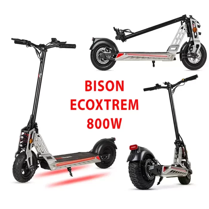 Trottinette scooter électrique maroc Bison EcoXtrem 800W puissante Gris Argenté prix casablanca